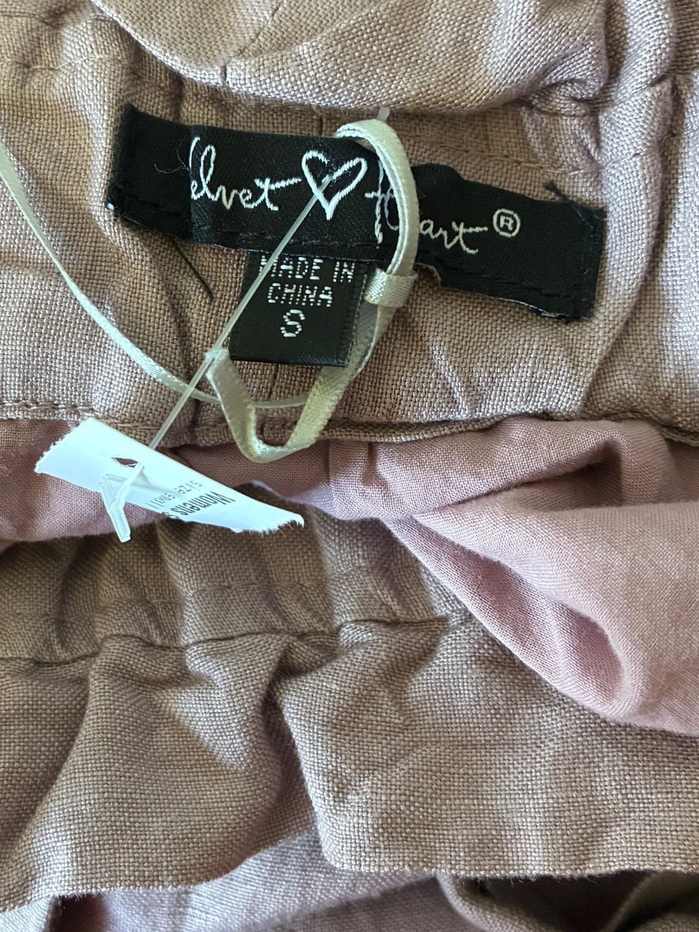NWT Velvet Heart Mauve Paperbag Coastal Grandma Linen Maxi Skirt Tie Waist Sz S